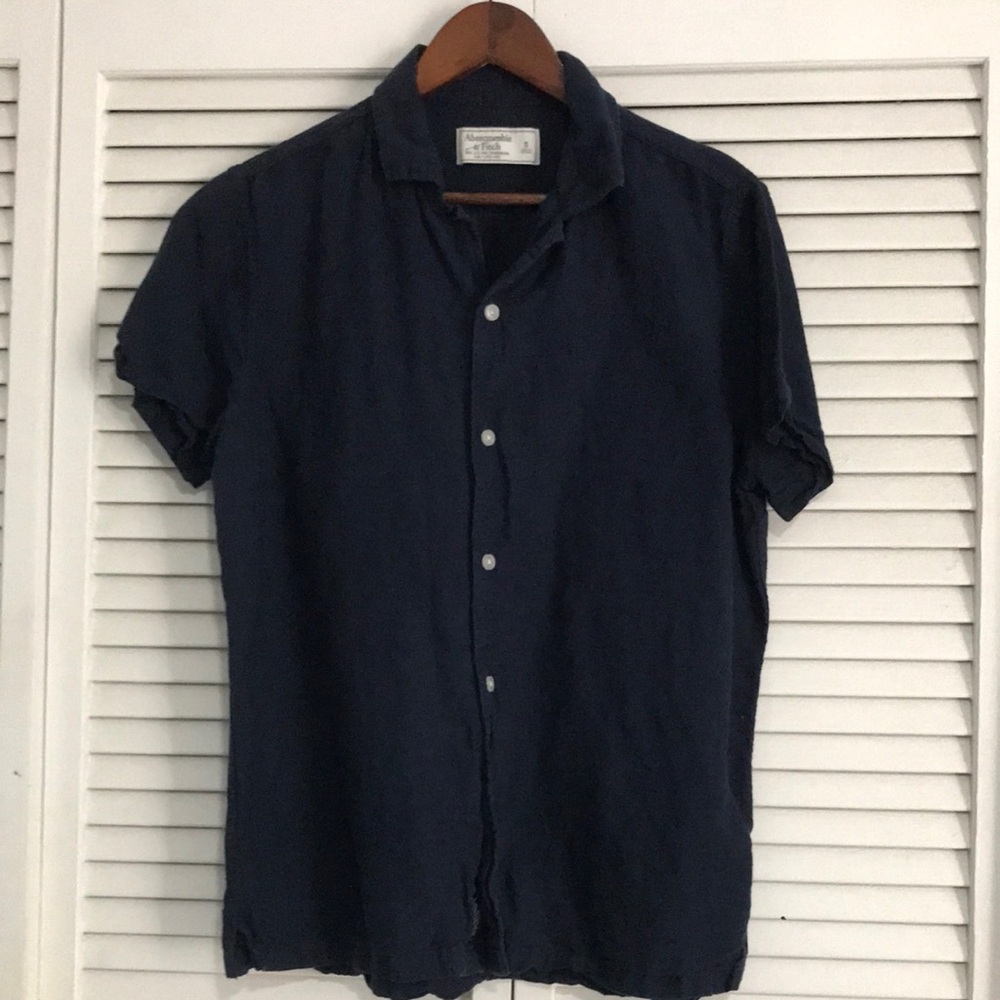 Men's Navy Blue Short Sleeve Shirt